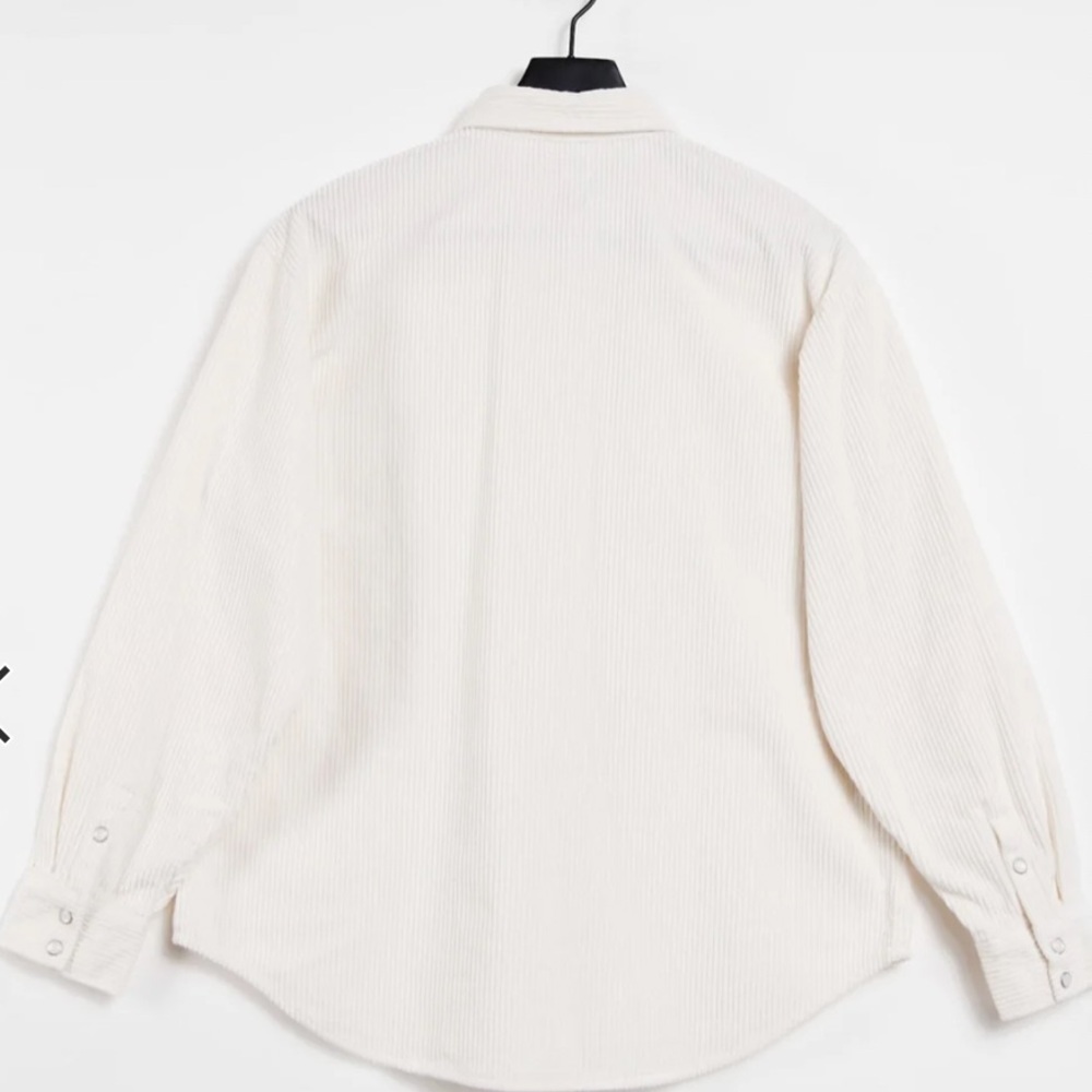 Vintage ivory cream corduroy button down jacket Wrangler over shirt medium - Picture 2 of 5